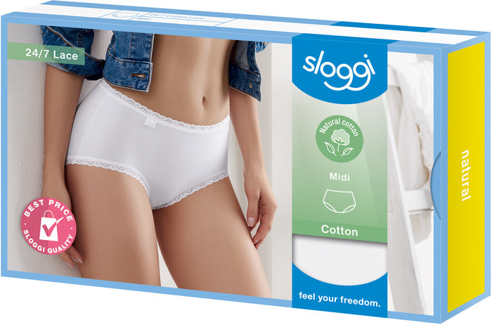 Sloggi 24/7 Cotton Lace Midi white
