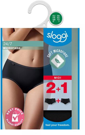 Sloggi 24/7 Microfibre H Midi 3er Pack schwarz