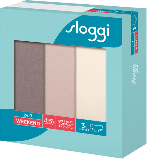Sloggi 24/7 Weekend Hipster 3er Pack skin - dark combination