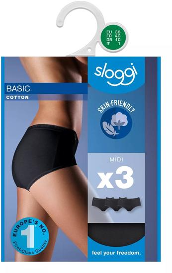 Sloggi Basic H Midi 3er Pack schwarz