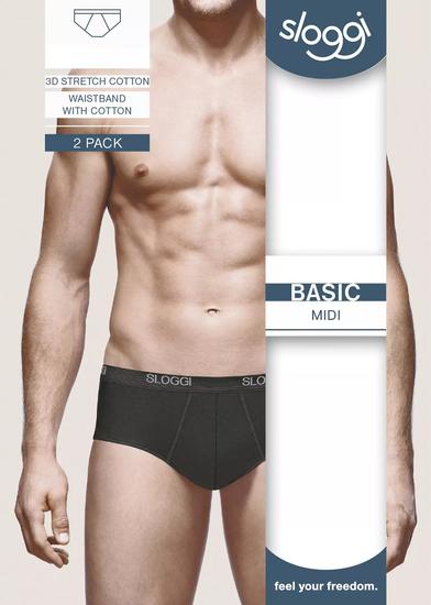 Sloggi men Basic Midi 2er Pack schwarz