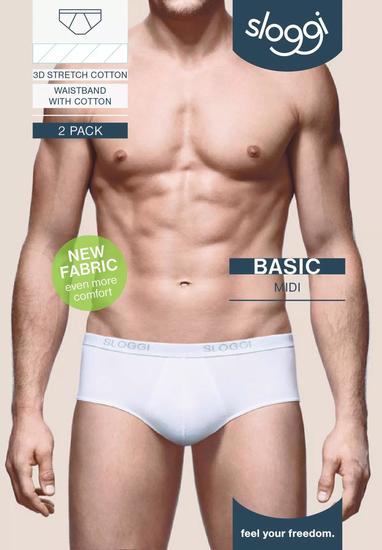 Sloggi men Basic Midi 2er Pack weiss