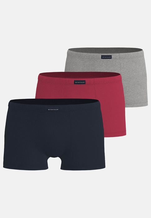 TOM TAILOR Hip Pants 3er Pack melange-red-navy