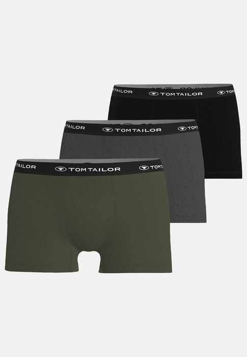 TOM TAILOR Hip Pants 3er Pack grün-dunkel-melange