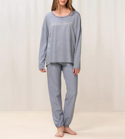Triumph Sets Pyjama (Strickware) Langarm 10 CO/MD light grey melange