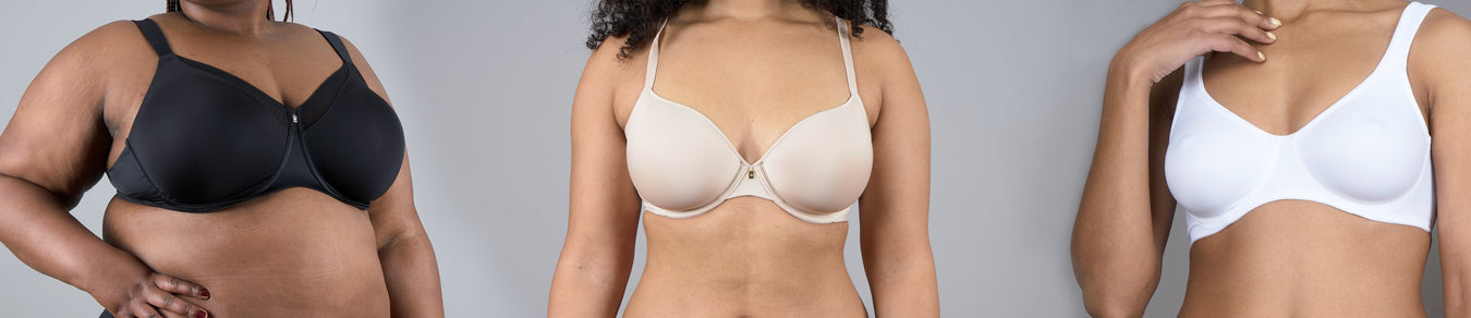 Drei Frauen nebeneinander mit formenden Shapewear BHs