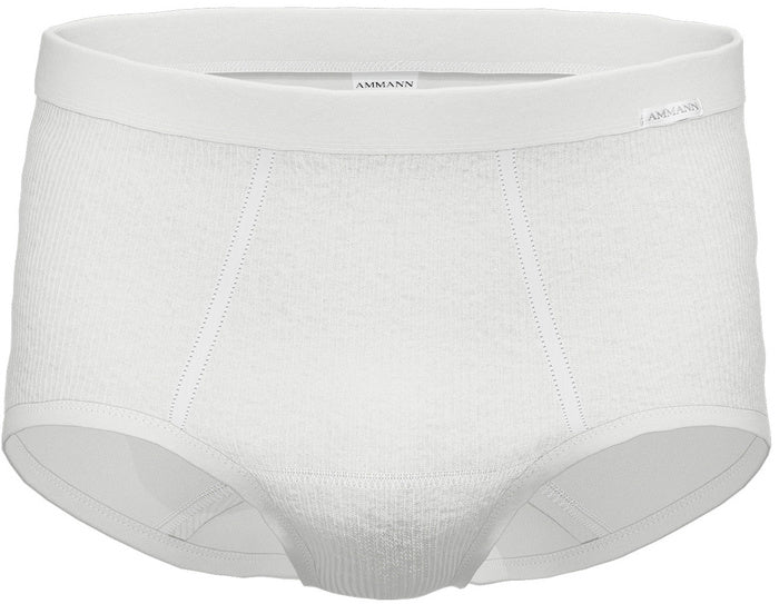 AMMANN Organic 433 Doppelripp Long Slip mit Eingriff weiß