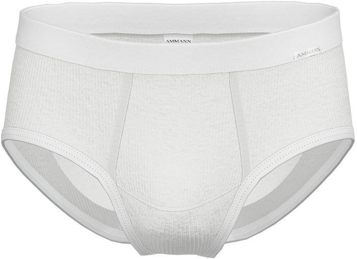 AMMANN Organic 433 Doppelripp Slip mit Eingriff weiß