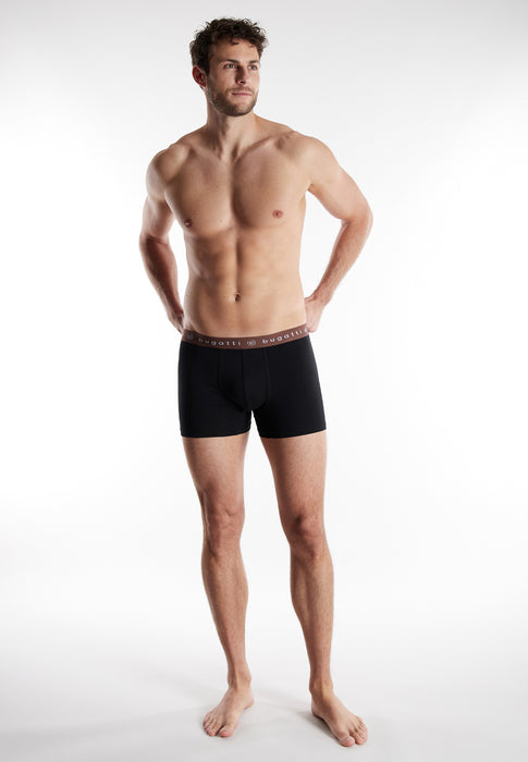 BUGATTI Comfort Pants, 3er Pack schwarz-mittel-uni