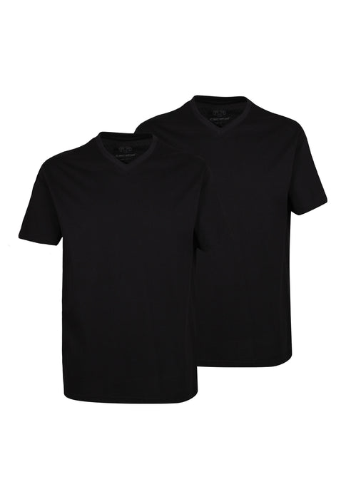 CECEBA Shirt, 1/2, V-Ausschnitt 2er Pack black