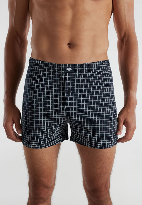 CECEBA Shorts 2er Pack blau-dunkel-Allover