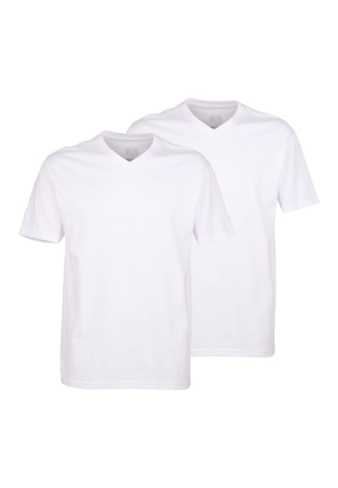 CECEBA Shirt, 1/2, V-Ausschnitt 2er Pack weiss