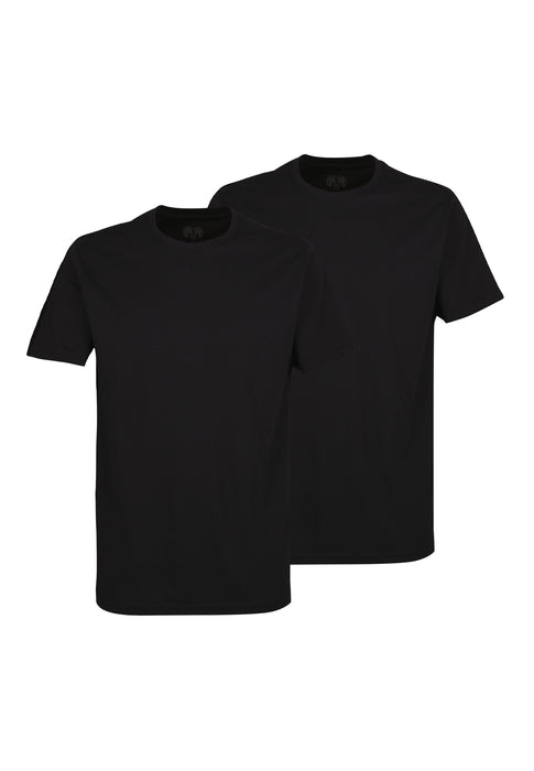 CECEBA Shirt, 1/2, Rundhals 2er Pack black