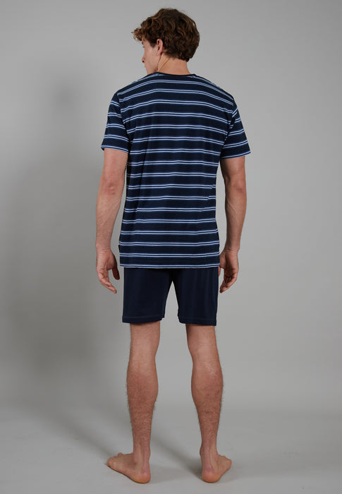 CECEBA Shorty, 3-Knopfleiste blau-dunkel-Ringel
