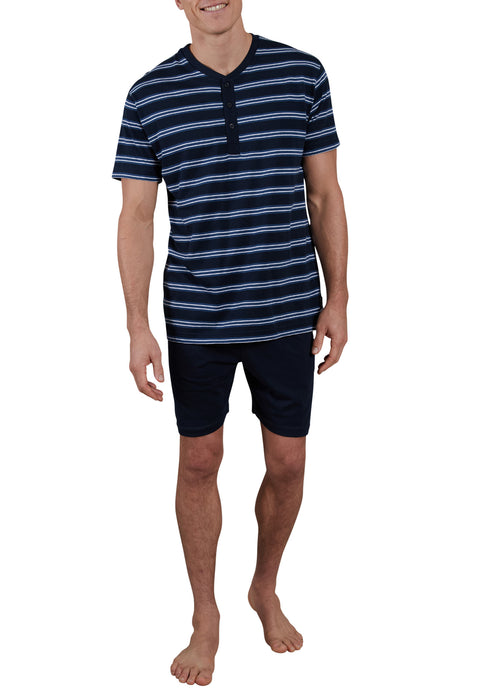 CECEBA Shorty, 3-Knopfleiste blau-dunkel-Ringel