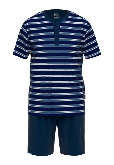 CECEBA Shorty, 3-Knopfleiste blau-dunkel-Ringel