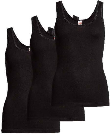 conta Damen Achselhemd Schwarz 3-er Pack