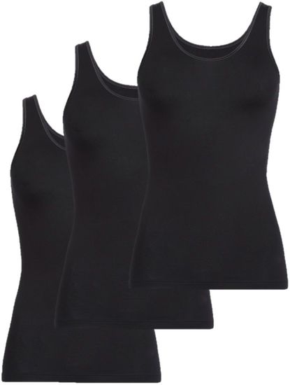 conta Damen Achselhemd Schwarz 3-er Pack