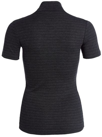 conta Damen Shirt 1/4 Arm mit Stehkragen schwarz geringelt 1-er Pack