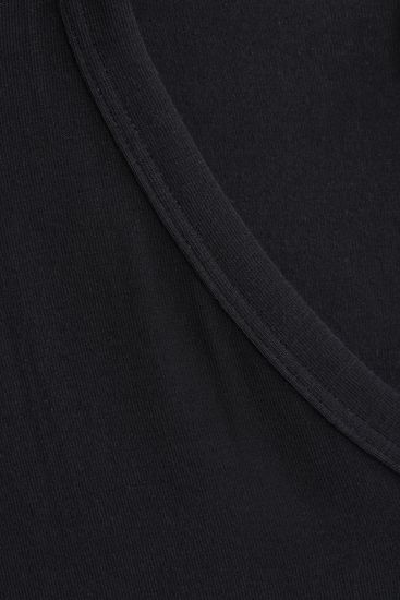 conta Herren Shirt 1/4 Arm mit V-Ausschitt Schwarz 1-er Pack