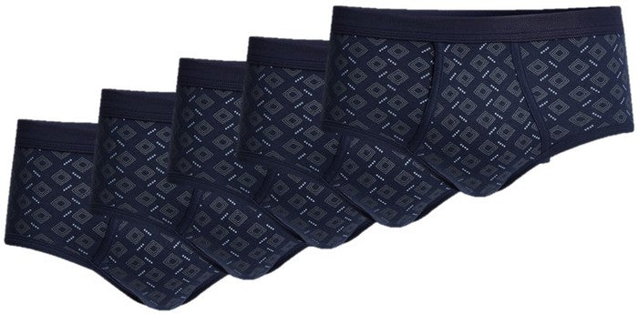 conta Herren Slip mit Eingriff Karo auf Marine 5-er Pack