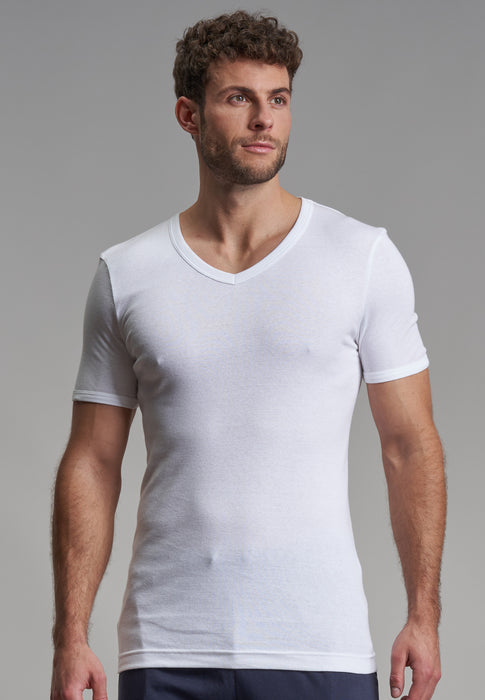 GÖTZBURG Shirt, 1/2, V-Ausschnitt 2er Pack weiss