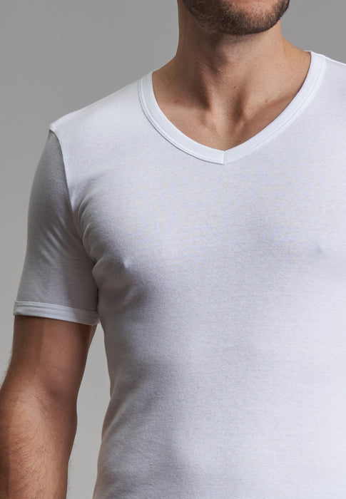GÖTZBURG Shirt, 1/2, V-Ausschnitt 2er Pack weiss