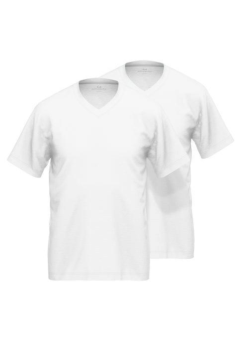GÖTZBURG Shirt, 1/2, V-Ausschnitt 2er Pack weiss