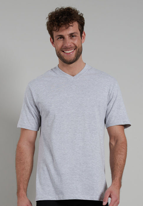 GÖTZBURG Shirt, 1/2, V-Ausschnitt 2er Pack grau-mittel-melange