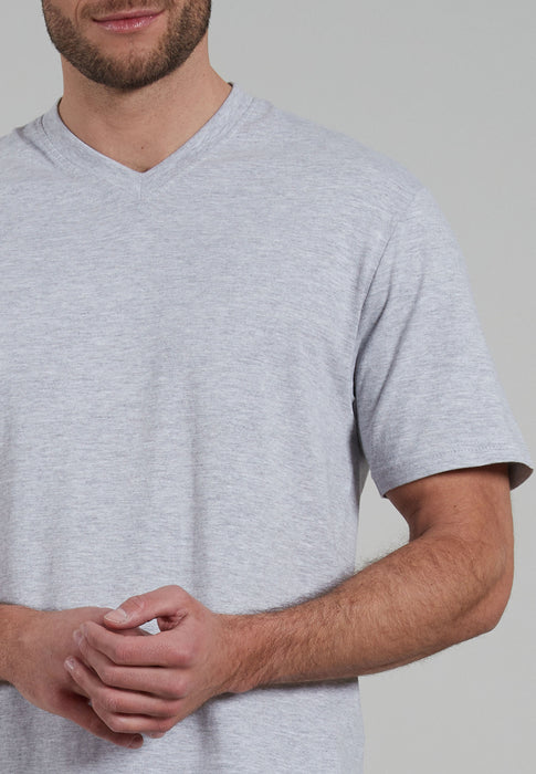 GÖTZBURG Shirt, 1/2, V-Ausschnitt 2er Pack grau-mittel-melange