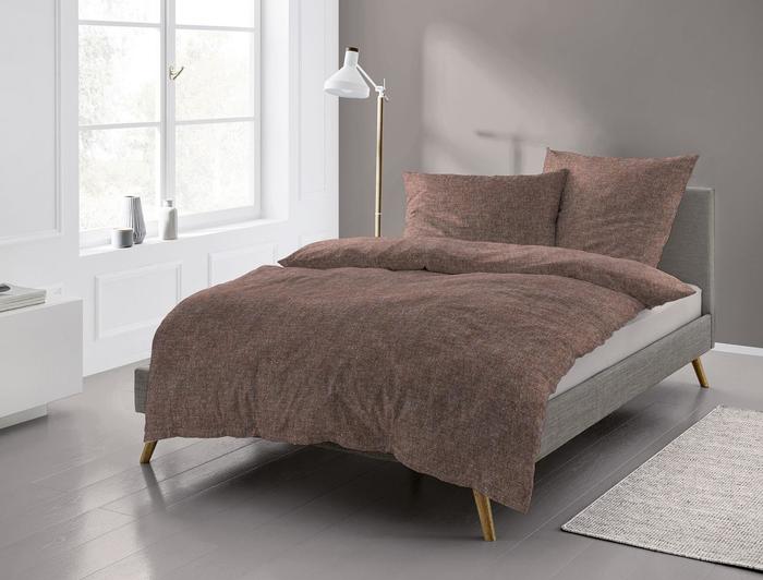 irisette Flausch-Cotton Bettwäsche Set Mink 8835 schoko