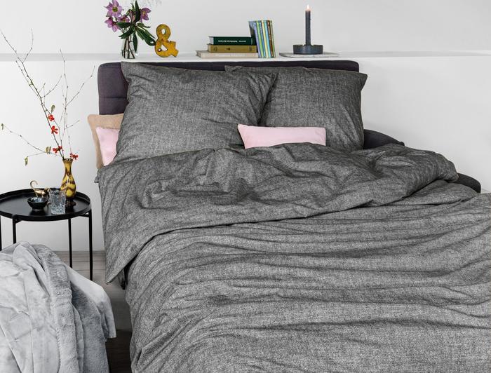 irisette Flausch-Cotton Bettwäsche Set Mink 8835 grau