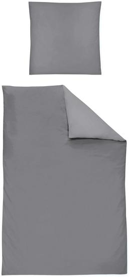 irisette Mako-Satin uni Bettwäsche Set uni Paris 8000 grafit