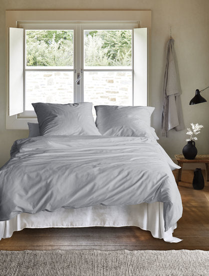 irisette Mako-Satin uni Bettwäsche Set uni Paris 8000 grau