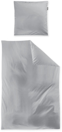 irisette Mako-Satin uni Bettwäsche Set uni Paris 8000 grau