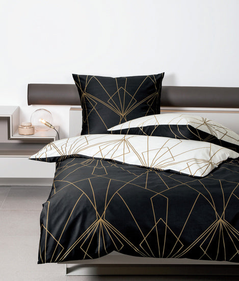Janine Bettwäsche J. D. Mako-Satin bronzebraun schwarz 87054-07