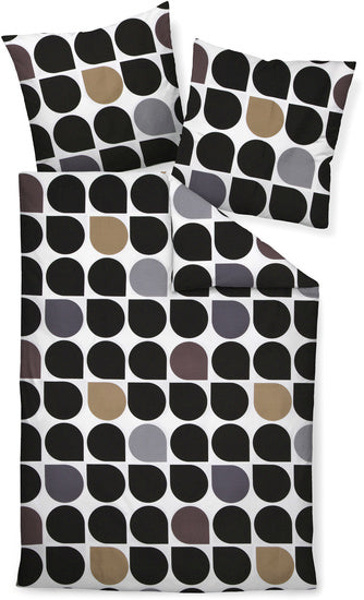 Janine Bettwäsche J. D. Mako-Satin schwarz platin 87093-08