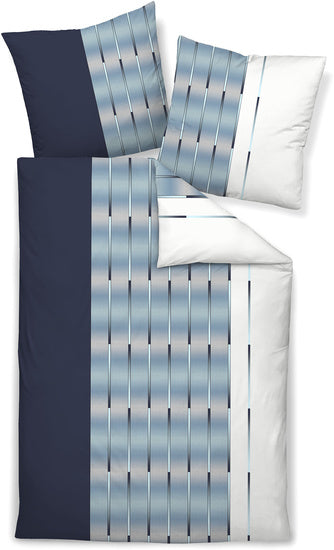 Janine Bettwäsche MILANO Mako-Satin nachtschattenblau perlblau 45026-02