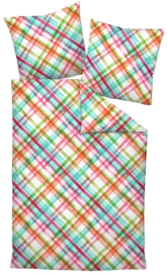 Janine Bettwäsche MILANO Mako-Satin orange fuchsia aqua limone 45084-04