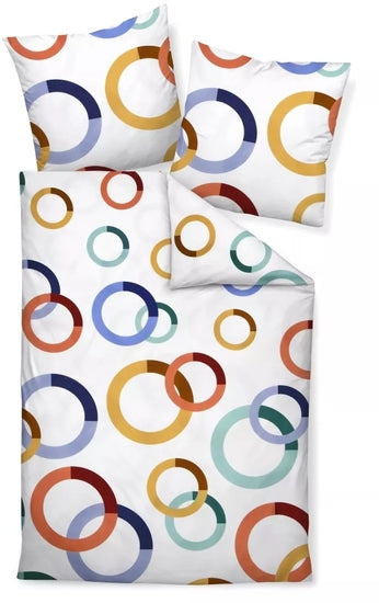 Janine Bettwäsche modern art S Mako-Satin blau siena bisquit 42126-02
