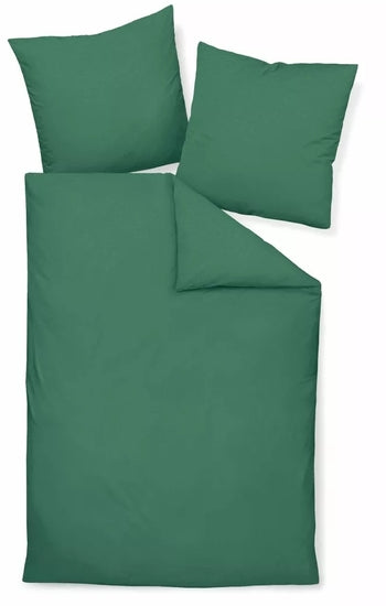 Janine Bettwäsche PIANO Mako-Soft-Seersucker waldgrün 0125-86