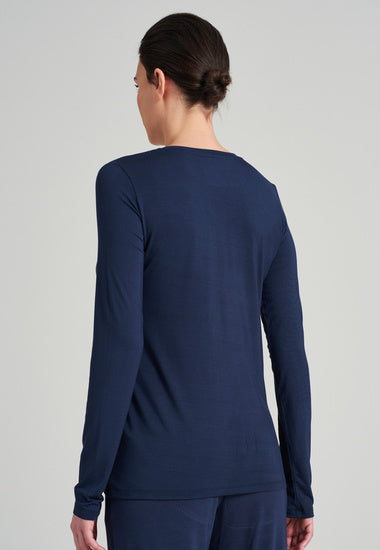 Schiesser Damen Langarmshirt blau 175477-800