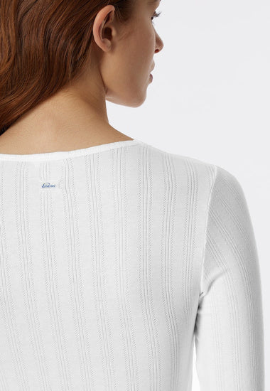 Schiesser Damen Shirt langarm - Agathe weiß 177656-100
