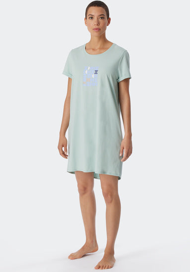 Schiesser Damen Sleepshirt 1/2 Arm, 85cm mint 179130-708