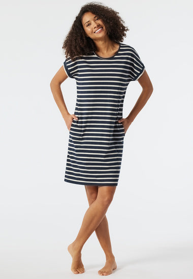 Schiesser Damen Sleepshirt kurzarm, 95cm dunkelblau 178043-803