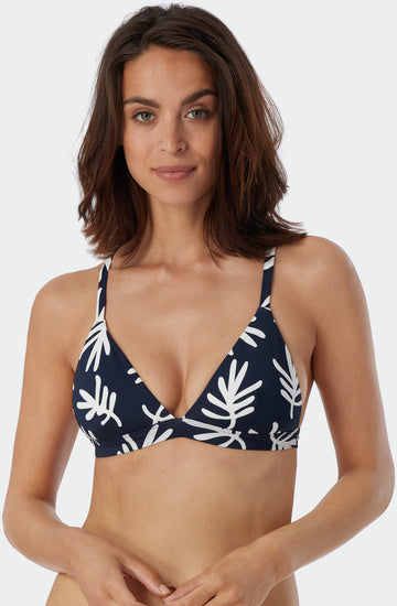 Schiesser Damen Triangle Bikini Top dunkelblau-gem. 179200-835