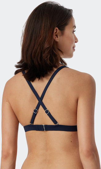 Schiesser Damen Triangle Bikini Top dunkelblau 179200-803