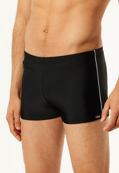 Schiesser Herren Badehose Komfort mit Bein schwarz 172773-000