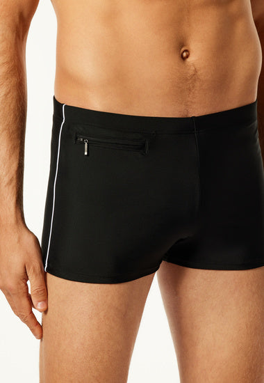 Schiesser Herren Badehose Komfort mit Bein schwarz 172773-000