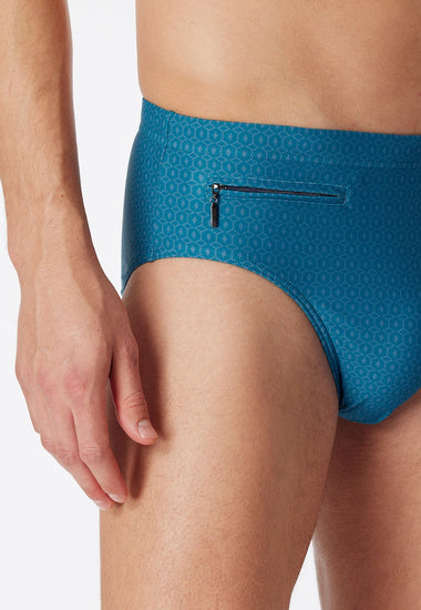 Schiesser Herren Badehose Slip Komfort petrol 181078-811